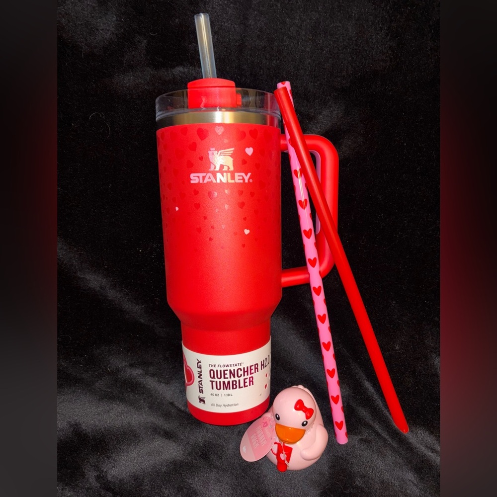 Stanley Sweet Heart x Target Exclusive Red Valentine 40oz Tumbler w/extras